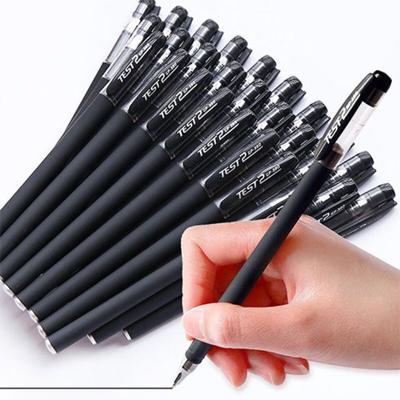 China Eco-Friendly Wholesale Black Signature Carbon Pen Ballpoint Pen Stationery Office Custom Frosted Neutral Pen for sale