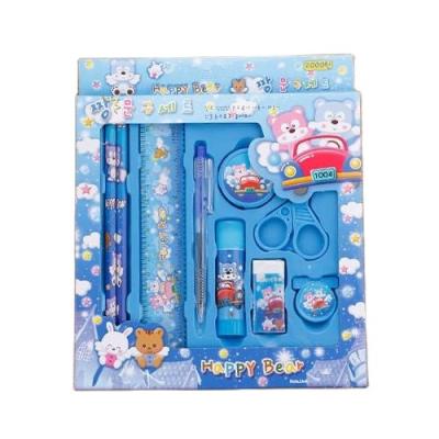 China School tops selling cute cartoon stationery set of 9 pieces of prizes, student gifts, creative stationery set for sale