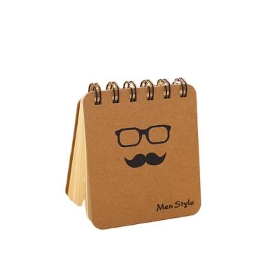 China Wholesale British Printed Stain Notebook Beard Glasses Pipe Hat Stationery Portable Studying Spiral Notebook for sale