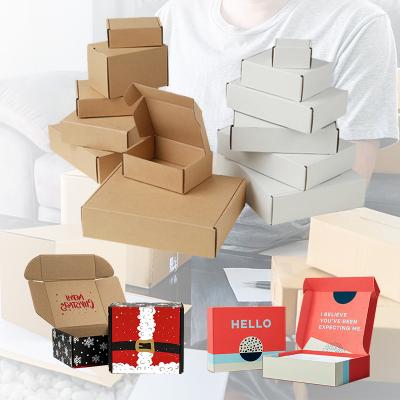 China Hot Selling Recycled Materials HXD Customized Logo Apparel Mailer Packaging Mailing Box Printed Corrugated Cardboard Boxes for sale