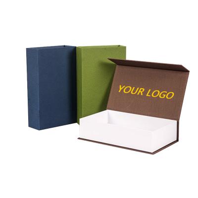 China Recyclable Wholesale Custom Book Shaped Rigid Foldable Magnet Flap Closure Gift Packaging Box for sale