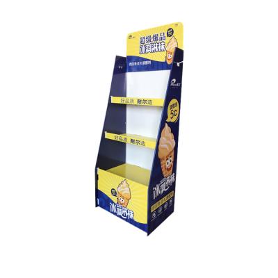 China Modern Customized 2021 Single Printed Customized Floor Display Cabinet Rack Shelf Counter Paper Snacks for sale