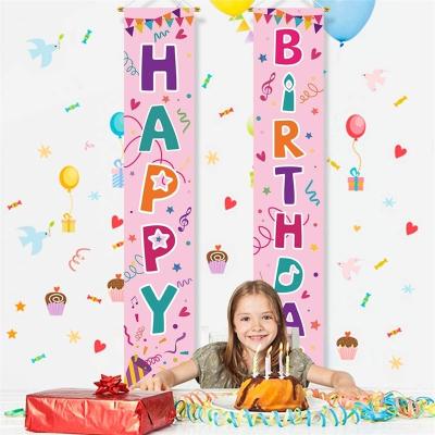 China Custom New Floor.Outdoor.Execise HXD Design Happy Birthday Cupcakes Boy Balloons Outdoor Corrugated Plastic Stickers Letter Yard Signs for sale