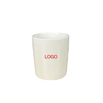 China Home Decoration Porcelain Candle Cans With Lid Bamboo Stoneware Matte Candle Vessels Popular Empty Pure White Ceramic Candle Jar for sale