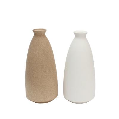 China Sand Chandelier Minimalist Tall Tapered Ceramic Flower Vase, Small Bud Decorative Rustic Sandstone Vase Home Decoration for sale