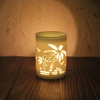 China High Quality Ceramic Chinese Incense Oil Burner Fragrance Coconut Trees Sea Bird Models Oil Wax Warmer Burner for sale