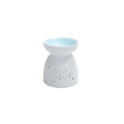 China Modern White Ceramic Night Scent Lamp Oil Burner Candle Wax Melt Aromatherapy Stov for sale