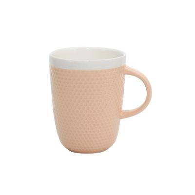 China Viable Embossed Stoneware Honeycomb Coffee And Tea Mug Bee Coffee Mug Ceramic Mug for sale