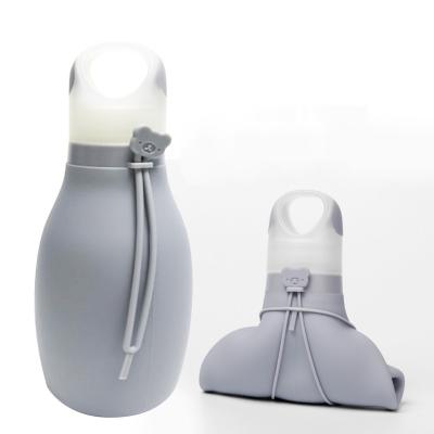 China Novelty Collapsible Silicone Water Bottle Drinking Silicone Collapsible With Leak Proof Water Bottle For Outdoor for sale