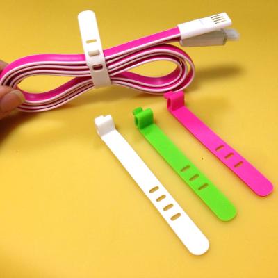 China Durable Colorful Reusable Adjustable Silicone Strap Universal Strap Tag Cable Tie for sale