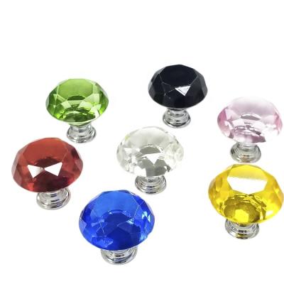 China Modern Crystal Ball Furniture Handle Glass Cabinet Handle Makeup Rack Locker Handle for sale