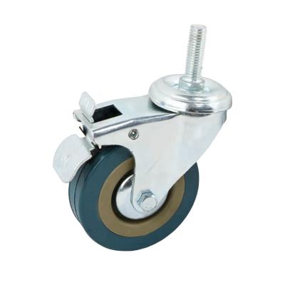 China New Modern Gray PVC Furniture Wheel With Double Brake Effect for sale