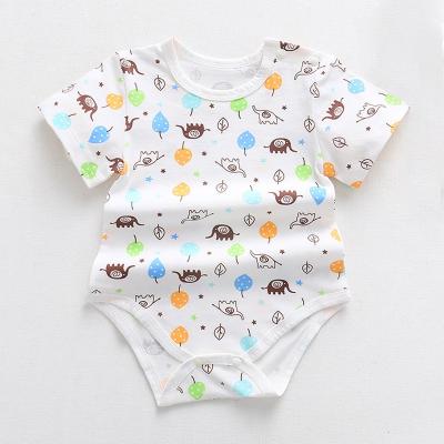 China 100% Cotton Mudkingdom OEM Pattern Infant Clothing White Cotton Ribbed Summer Newborn Baby Clothes Romper for sale