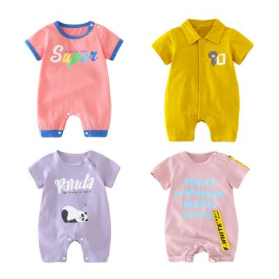 China Mudkingdom Print Baby Boy Casual Short Sleeve Unisex Baby Romper Jumpsuit For Girl And Boy Cute Overalls for sale