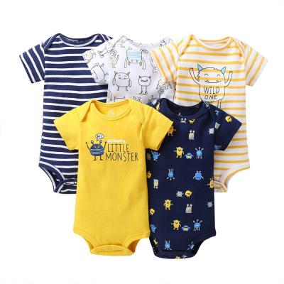 China Short Sleeve Mudkingdom Cotton Clothes Toddler Clothing Unique Newborn Baby Romper Baby Clothes 5 Packs for sale