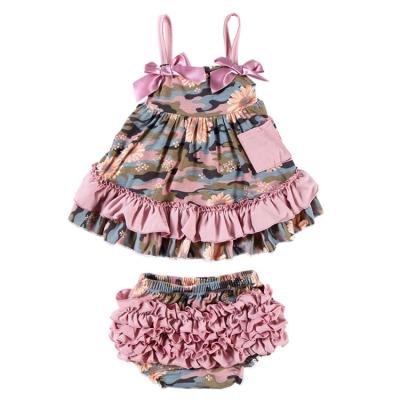 China Mudkingdom New Design Antibacterial Baby Clothes Set Girl Summer Clothes, Girls Dress Swing Top Set for sale