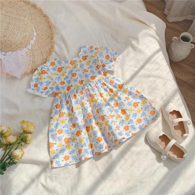 China Mudkingdom Anti-static Korean 2021 Summer Baby Shortsleeve Holiday Dress Boutique Print Kids Clothing Sets 100% Cotton Kids Outfit for sale