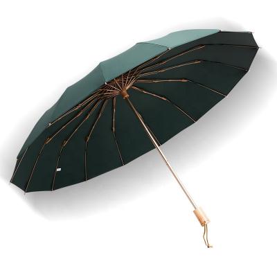 China High quality citizen rainproof handmade umbrella with wooden handle for gift for sale