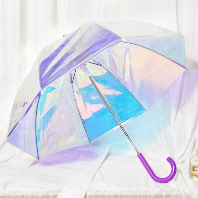 China Special Customized Colorful Plastic Umbrella Custom Clear Transparent Umbrella With Logo Print For Woman for sale