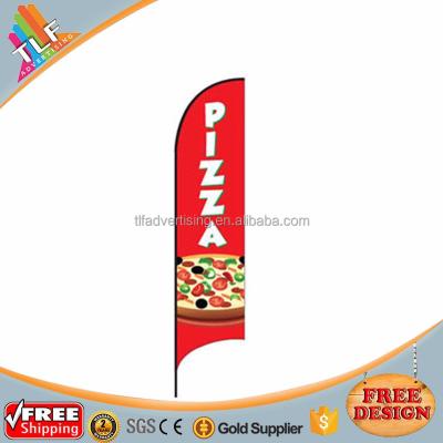 China Custom 16ft FLYING 8ft 12ft Pizza Swooper Printed Flag With Bases for sale