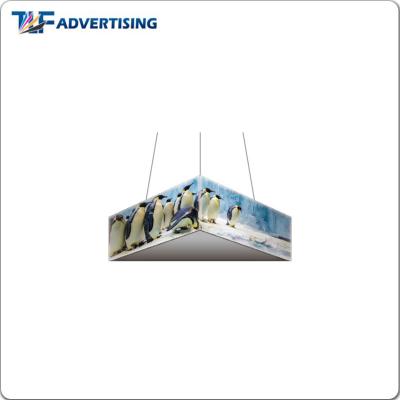 China Flame Resisting Triangle Advertising Trade Show Display Hanging Banner Overhead for sale