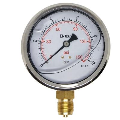 China Liquid Pressure Gauge Ningbo Export 0-350 Bar Manometer 1.5