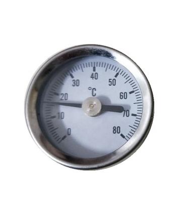 China 33mm Axial Bimetal Stainless Steel HVAC Thermometer For Valve for sale