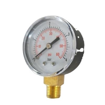 China 4bar Outside Pressure Gauge Adjustment Water Pressure Gauge (Bottom Connection) 1.5