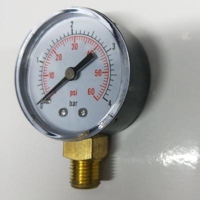 China Pool Water Pressure Gauge Side Mount 60psi Pressure Gauge 1/4 Inch NPT Pipe Thread 1.5