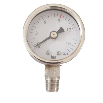 China OEM Water Gauge 16bar Stainless Steel Case Dry Air Pressure Gauge for sale