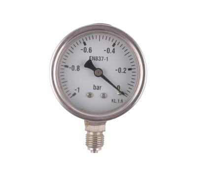 China Wholesale Standard Vacuum Stainless Steel Pressure Gauge 1.5