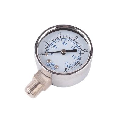 China Air Conditioner 2.0inch 1/4BSPT Stainless Steel Case Pressure Gauge for sale