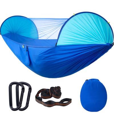 China Modern Parachute 210T 1Person Portable Outdoor Camping Tent Nylon Hammock with Mosquito Net for sale