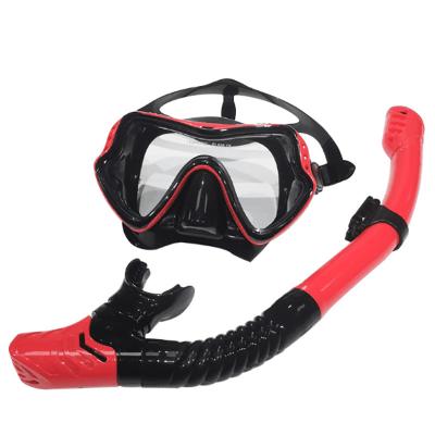 China Swimming and Scuba Diving Sports New Water Sport Game Swimming Equipment Diving Masks Snorkeling Mirror Two Treasure Tube Set Large Frame Silicone Face Mirror for sale