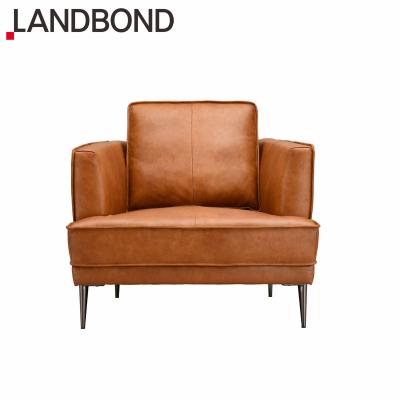 China A Modern Vintage Design Still Modern Design Luxury Office Home Furniture Single Chair Leather Couch Living Room Sofa Set for sale