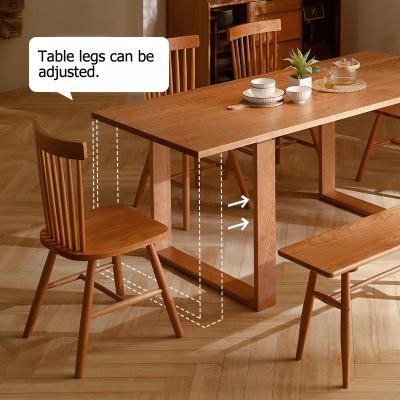 China (Other) Simple Customizable Adjustable Height Living Room Furniture Premium Modern Wood Dining Table Set Wood for sale