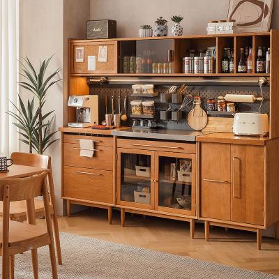 China Custom Expandable Stable Goods Kitchen Living Room Storage Sideboard Luxury Modern Nordic Wood Cabinets for sale