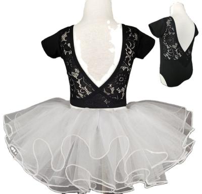 China Black Washable Lace Dance Training Performance Ballet Dancer Tights Kids Ballet Dancer Tights Ballet Wrap Skirts for sale