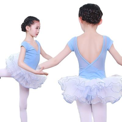 China 2022 Kids Ballet Tutu Dress Stage Dance Wear Exercise Ballet Tutu Dancer Pantyhose Blue Skirt for sale