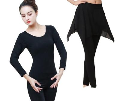 China Tights Black Cotton Shorts Sleeve Dance Wear Long Sleeve Latin Dress Women for sale