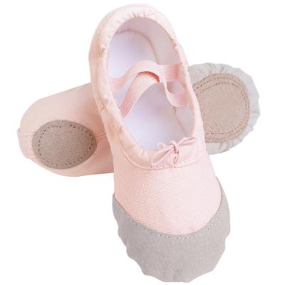 China Winter Thickness Canvas Leather Ballet Shoes Dancing Ballet Shoes Kids Split Sole Flats Dance Ballet Slipper For Women for sale