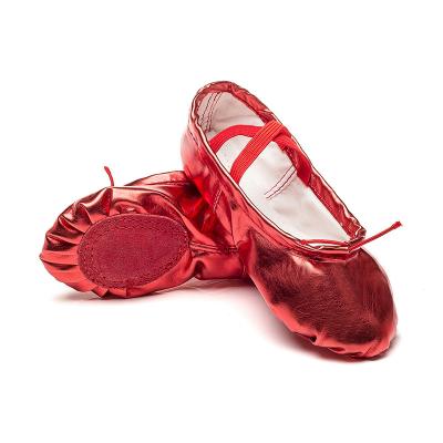 China Custom Red Gold Children Canvas Cat Claw Shoes And Princess Face Silver Luminous Adult Dancing Shoes For Kids for sale