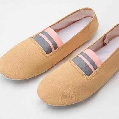 China Brown Cheap Canvas OEM Girls Women Gymnastics Shoes Dance Stretch Canvas Ballet Shoes for sale