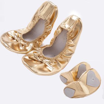 China European and American Female Adult Canvas Slippers Soft Bottom PU Belly Dance Belly Dance Shoes Bow Dancing Shoes for sale