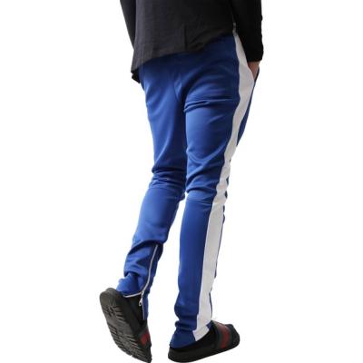 China Blue Anti-wrinkle Logo Joggers Training Ankle Zipper High Quality Custom Sweatpants Casual Elastic Waist For Men for sale