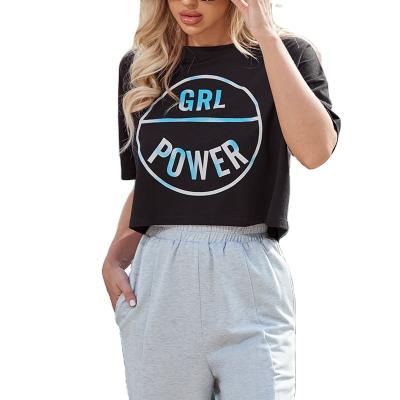 China Custom High Quality Women's Power Girl Anti-wrinkle Pattern T-shirt Oversized Crewneck Sweatshirt Women Sweater for sale