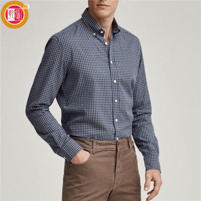 China Anti-pilling OEM Dress Shirt Grid Check High Quality Formal Cotton Shirt For Men for sale