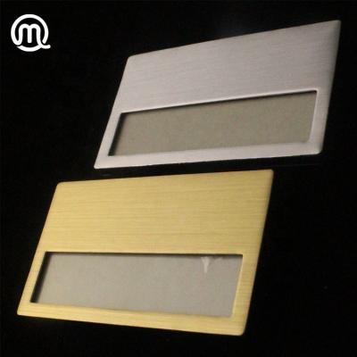 China Reusable Plastic Look Metallic Window Badge Window Name Badge With Return Pin for sale