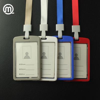 China Simple/Durable/Good Appearance for Company Employees Hard Plastic Badge Holder for IC/ID Card with Lanyards for sale