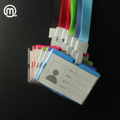 China Simple/Durable/Good Appearance for Company Employee Conference Events Exhibition Plastic Horizontal ID Card Holder with Lanyard for sale